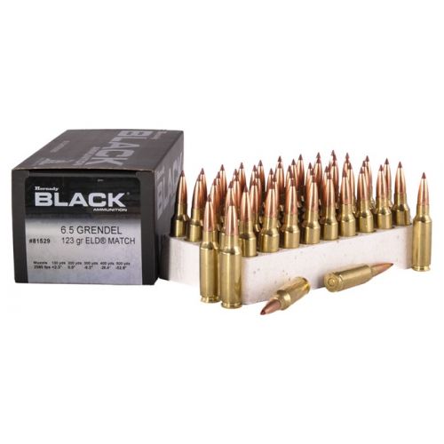 HORNADY BLACK 6.5 GRENDEL AMMO 123GR ELD 50RD BOX