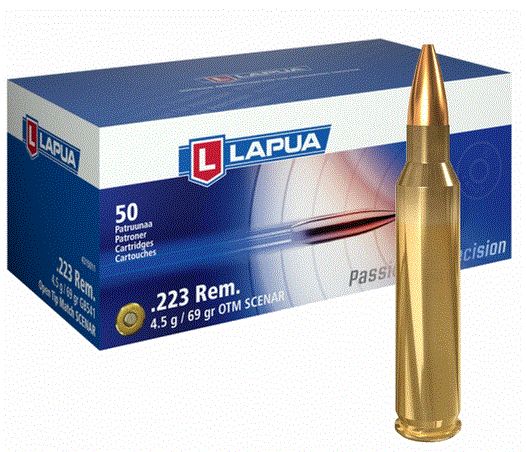 223 5.56x45 Ammo 69gr OTM Scenar Lapua 50 round box - LAP4315011 223 5.56x45 Ammo 69gr OTM Scenar Lapua 50 round box - LAP4315011
