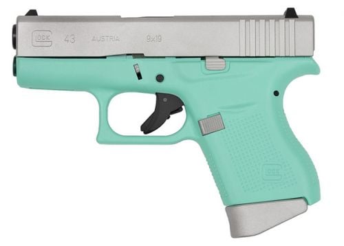 Glock 43X 9MM 3.39 FS Robins Egg Satin Aluminum