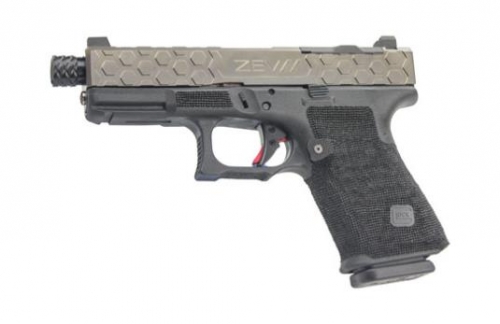 Zev Tech G19 3G Grey Hex Cut Stippled RMR Cvr Plt Rhrd Bbl C