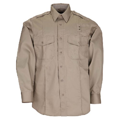 MenS Pdu Long Sleeve Twill Class A Shirt | Silver Tan | Medium