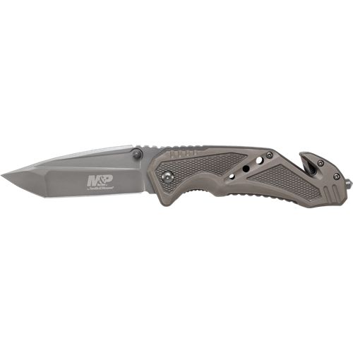 M&P Clip Folder, Liner Lock, Grey Blade and Grey Handle, Strap Cutter, Cera