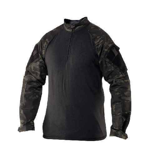 TruSpec - TRU Long Sleeve 1/4 Zip Combat Shir | Multicam Black | Large