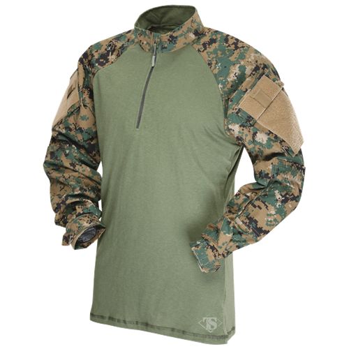 TruSpec - TRU Long Sleeve 1/4 Zip Combat Shir | Woodland Digital | Medium