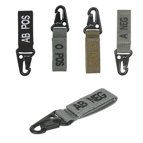 Embroidered Blood Type Tags with Velcro and M | Coyote