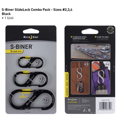 S-Biner Stainless Steel SlideLock - 3 Pack