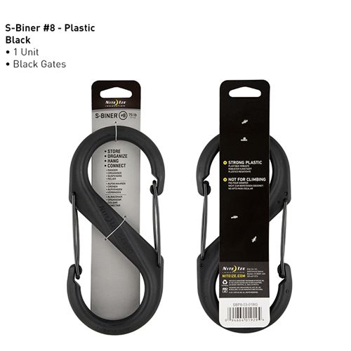 Dual Carabiner Plastic | Black | 7.87 x 3.67 x 0.58