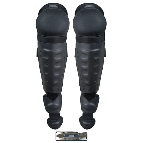 Hard Shell Knee/Shin Guards W/ Non-Slip Knee Caps | Black | X-Large