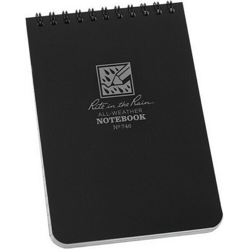RiteRain 4x6 BK Notebook | Black | 4 x 6