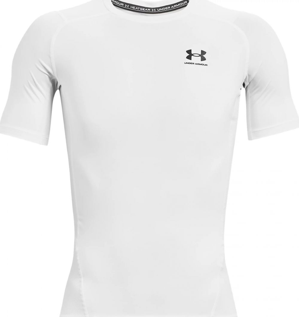 UA Mens HeatGear Armour Short Sleeve White/Black MD