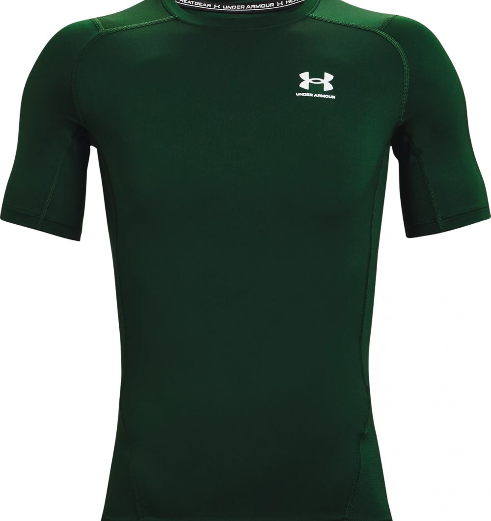UA Mens HeatGear Short Sleeve Forest Green XXL