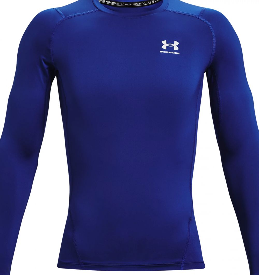 UA Mens HeatGear Armour Long Sleeve Royal/White Large