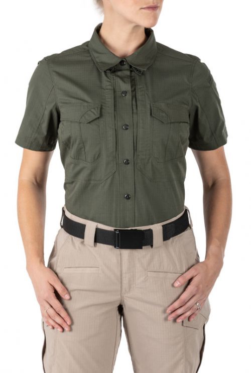 5.11 Tactial-Womens 5.11 Stryke Short Sleeve Shirt-TDU Green-Size:XS