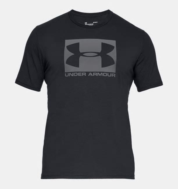 UA Mens Boxed Sportstyle Short Sleeve T-Shirt Black/Graphite Small