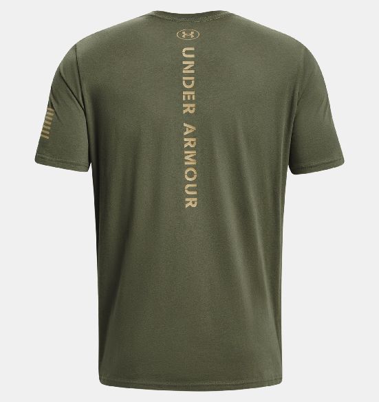 UA Mens Freedom Tac Spine T-Shirt Marine OD Green/Federal Tan 3X-Large