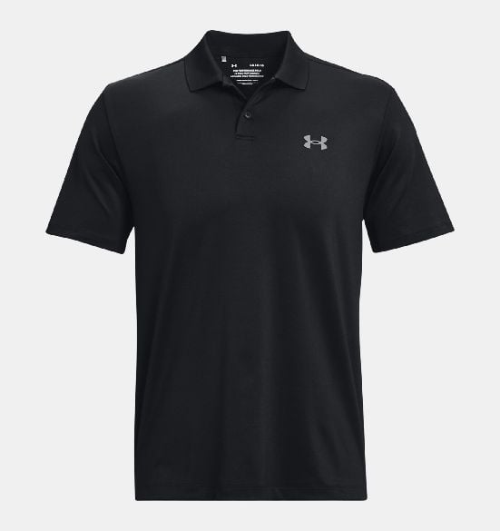UA Mens Performance 3.0 Polo Black/Pitch Gray Small