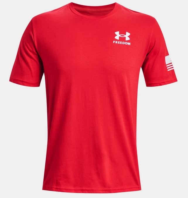 UA Freedom Flag T-Shirt, Mens, Red, L