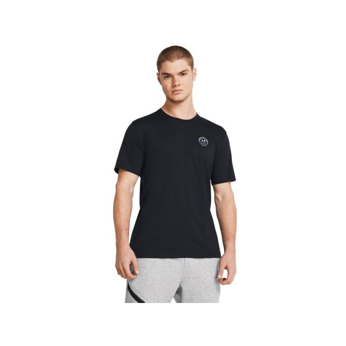 Under Armour Mens UA Outdoor Cube Short Sleeve Shirt - Black/Celeste - 2XL