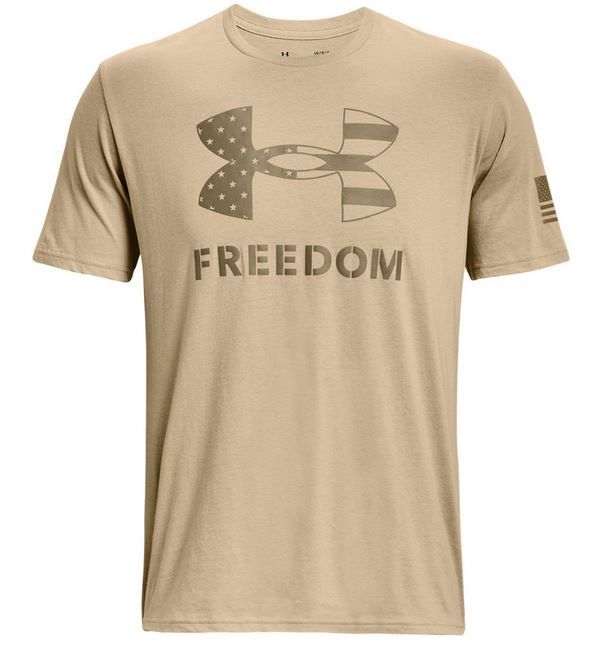 UA Freedom Logo T-Shirt, Mens, Federal Tan, L