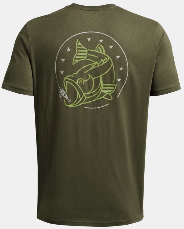 UA Freedom Bass T-Shirt, Mens, OD Green, L