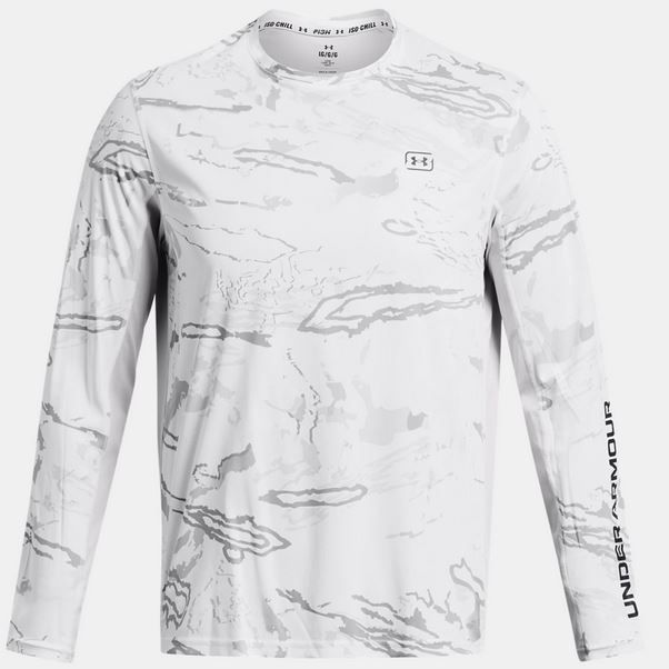 UA Fish Pro Chill Camo Long Sleeve, Mens, White, 3XL