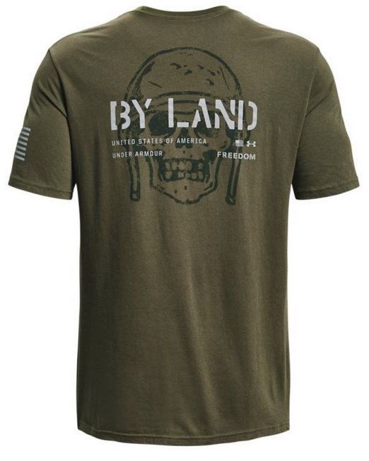 UA Freedom By Land T-Shirt, Mens, OD Green, S