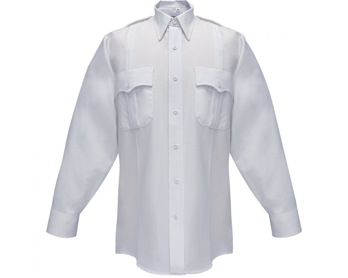 Flying Cross Duro Poplin Two Pocket Front Mens Long Sleeve White Shirt Neck Size 18 Sleeve Length 36