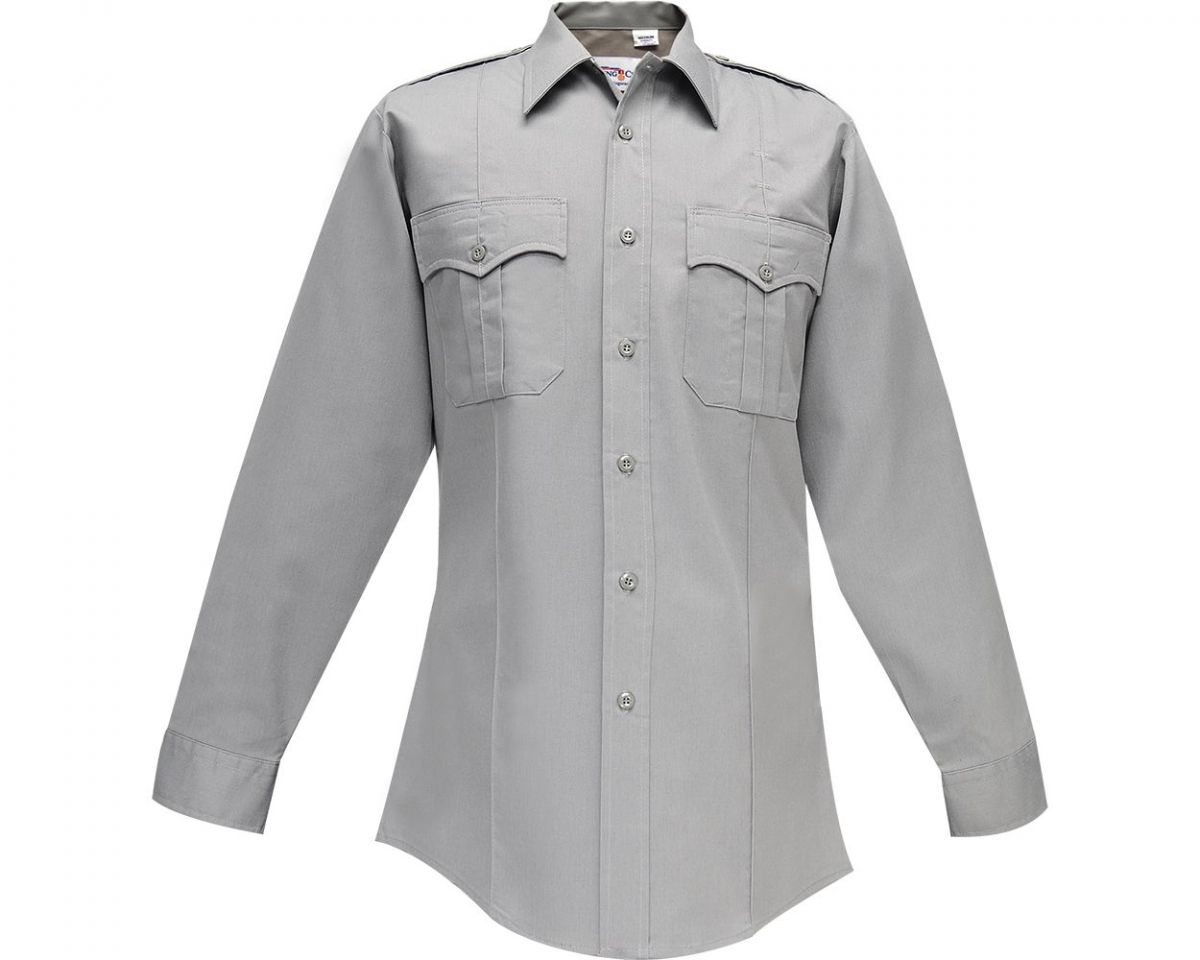 Flying Cross Duro Poplin Mens Long Sleeve Silver Shirt Neck Size 16 Sleeve Length 32