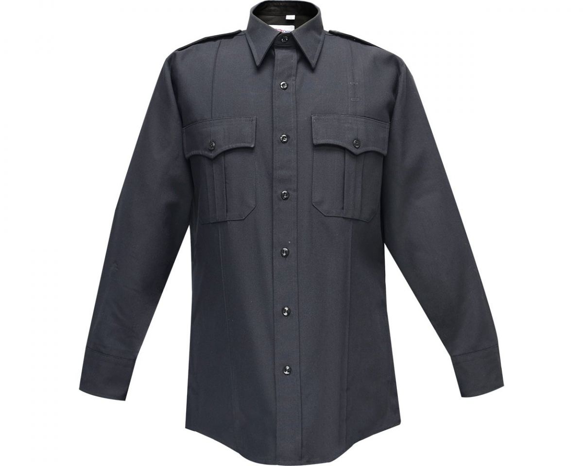 Flying Cross Command Mens Long Sleeve LAPD Navy Shirt Neck Size 16 Sleeve Length 36