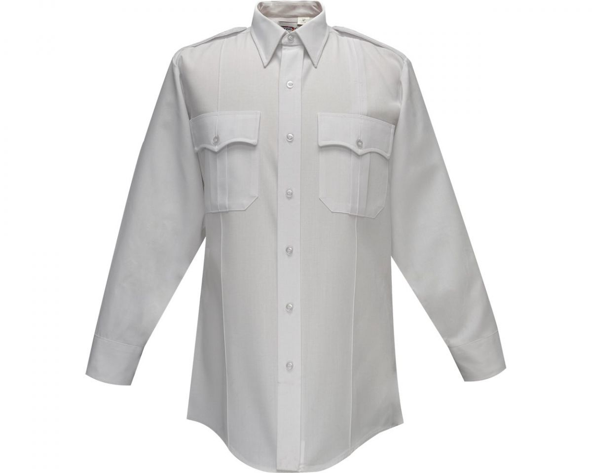 Flying Cross Deluxe Tropical Rayon Mens Long Sleeve White Shirt Neck Size 18 Sleeve Length 36