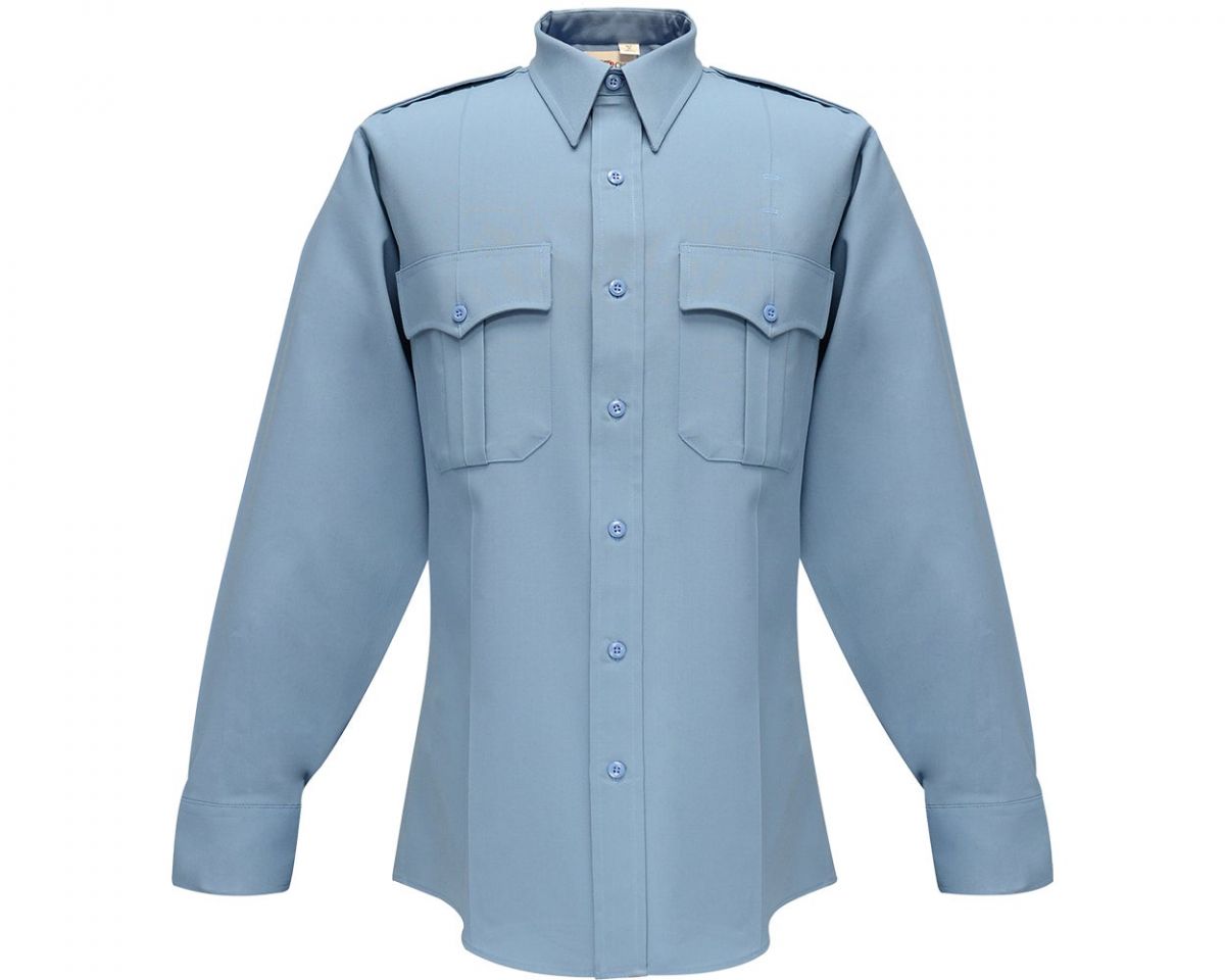 Flying Cross Deluxe Tropical Rayon Mens Long Sleeve Medium Blue Shirt Neck Size 19 Sleeve Length 36