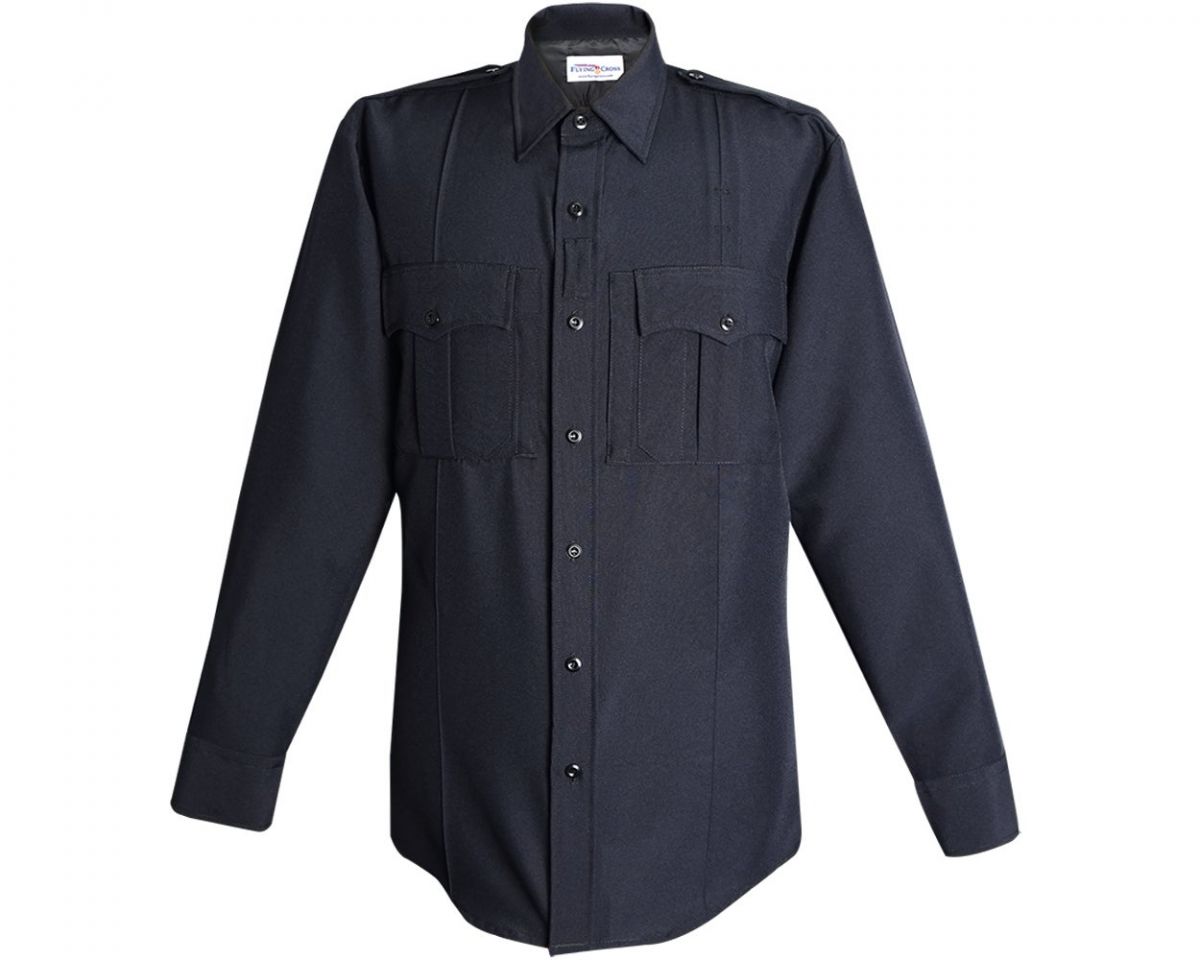 Flying Cross Deluxe Tactical Mens Long Sleeve LAPD Navy Shirt Neck Size 16 Sleeve Length 32