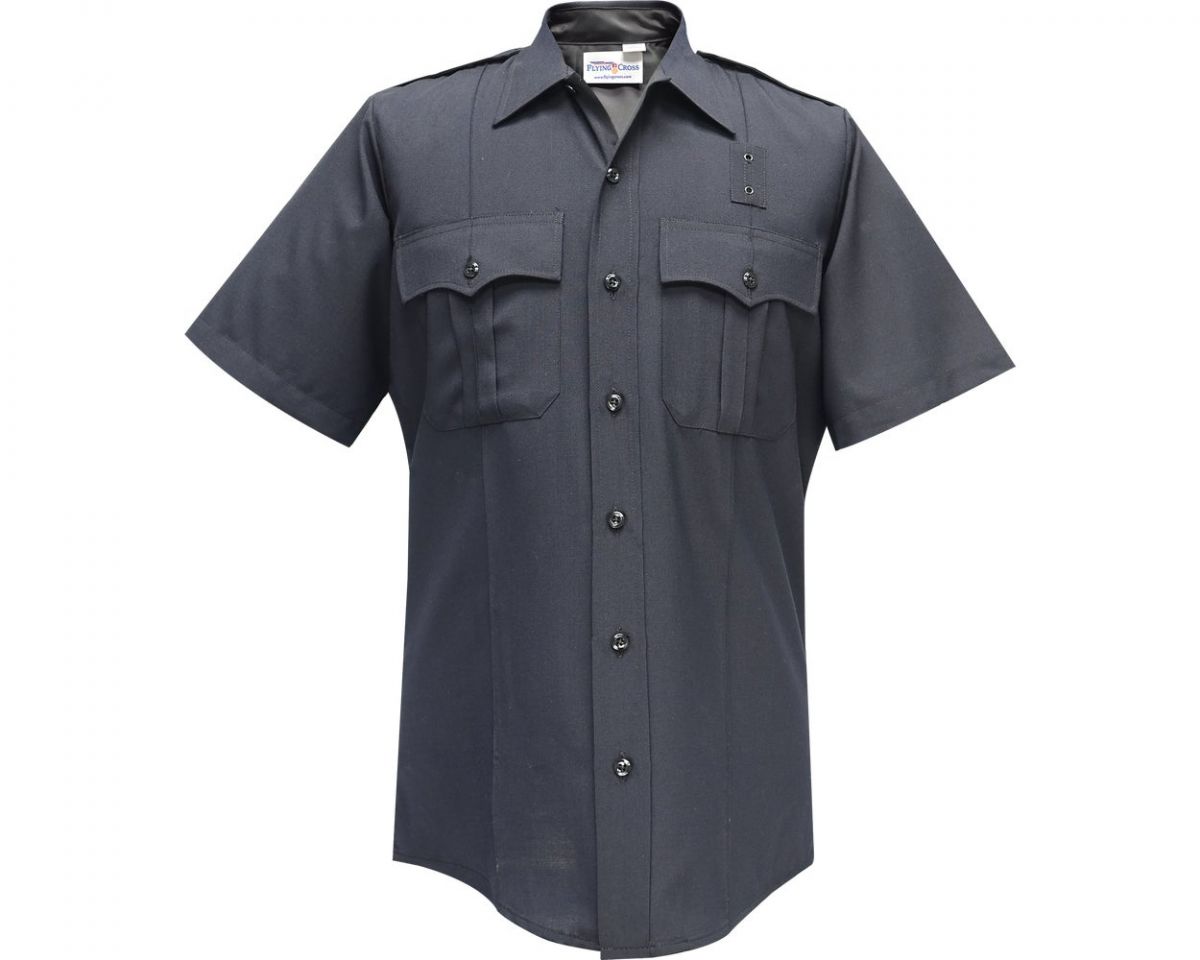 Flying Cross Justice Wool Mens Short Sleeve LAPD Navy Shirt Neck Size 16