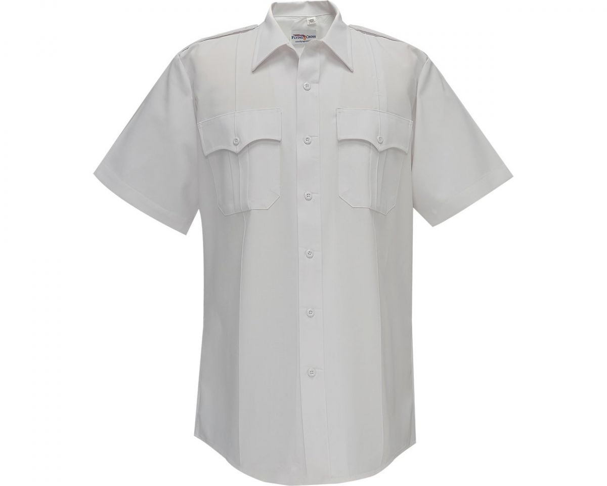 Flying Cross Command Mens Short Sleeve White Shirt Nexk Size 15.5
