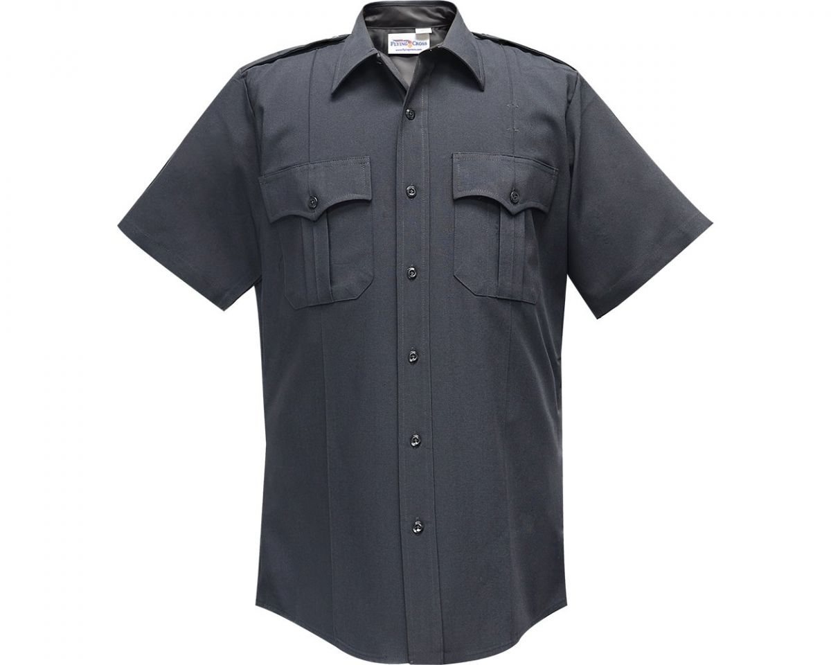 Flying Cross Command Mens Short Sleeve LAPD Navy Shirt Nexk Size 15
