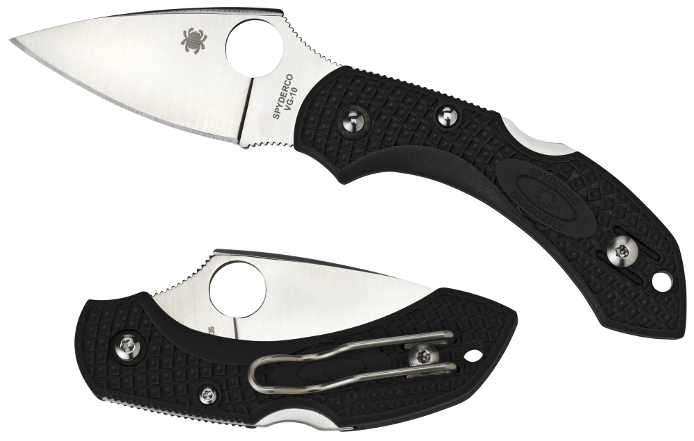 Spyderco C28 Dragonfly Flat Ground Black Plain