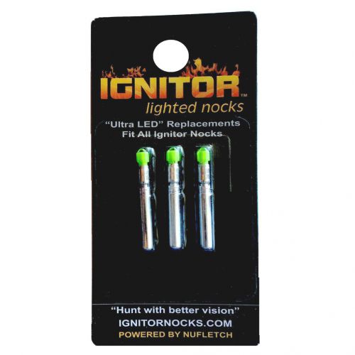 NuFletch Ignitor Nock Replacement Bulbs Green Universal 3pk.