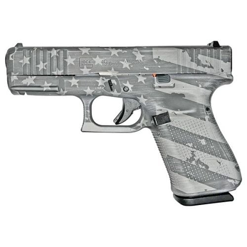 Glock 19 Gen5 9mm 15rd 4.02 Custom Distressed Flag Gray- Austria