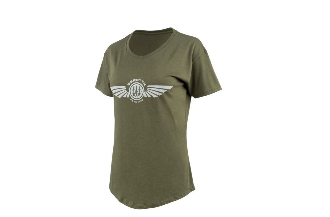 Beretta Womens Dea Wings T-Shirt Heather Mil Green Medium