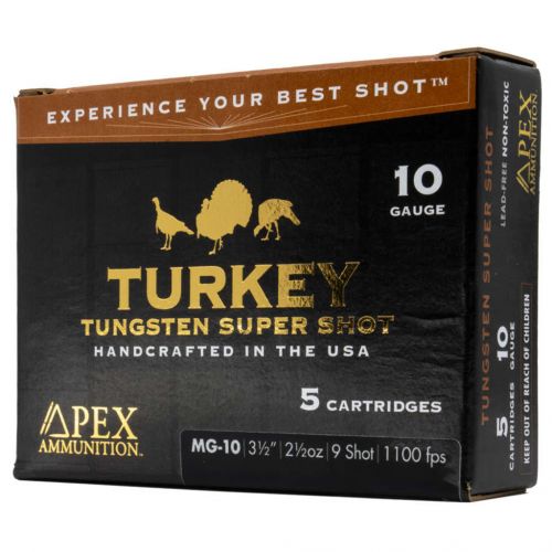 Apex Turkey TSS Shotgun Ammo 10 ga. 3-1/2 in. 2-1/2oz  #9 shot 5 Round