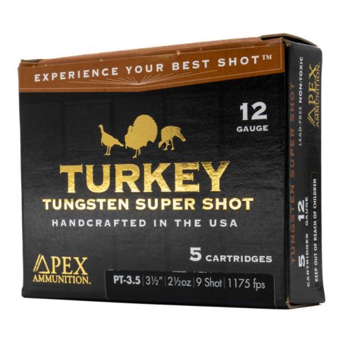 Apex Turkey TSS Shotgun Ammo 12 ga. 3.5 in. 2-1/2oz #9 shot 5 Round