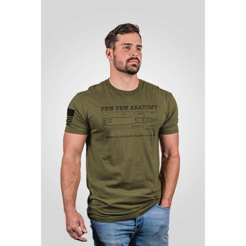 Nine Line Pew Pew Anatomy Short Sleeve Shirt Military Green Small