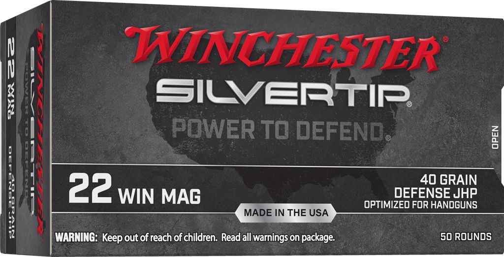 Winchester 22 Win Mag, 40 Grain, Silvertip Rimfire, 20 per box