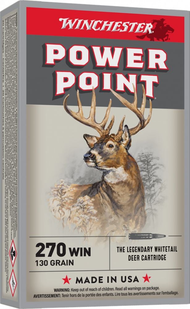 Winchester 270 Winchester, 130 Grain, Power Point, 20 per box