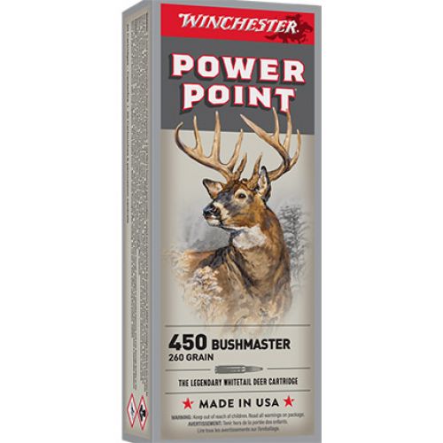 Winchester Power Point 450 Bushmaster 260 GR Ammo 20/bx