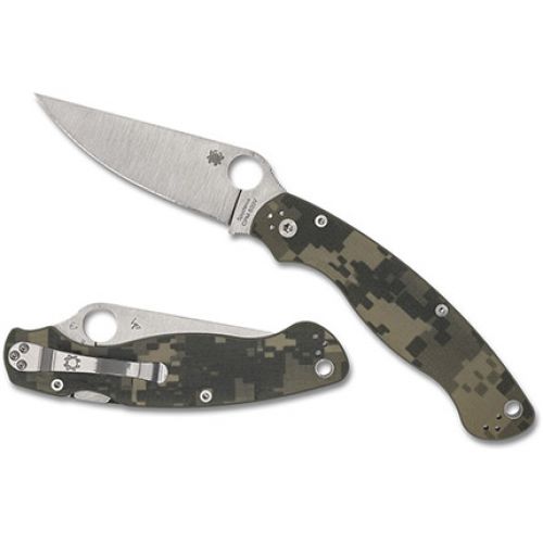 Spyderco military 2 camo g-10 black blade plainedge