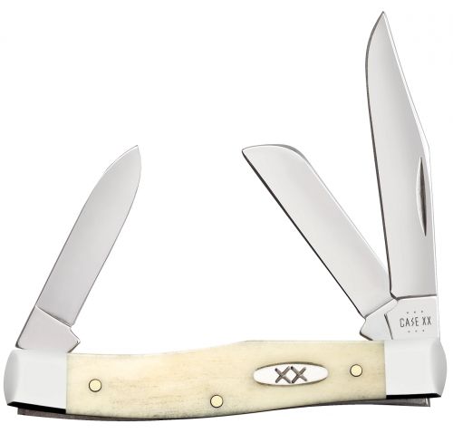 Case Medium Stockman Smooth Natural Bone Stainless Steel Pocket Knife