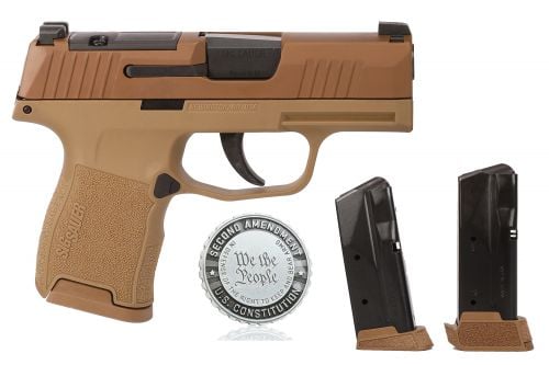 Sig Sauer P365 9mm, Coyote Tan, 3.1 Barrel, We The People, (2) 10 Rounds, (1) 12 Round