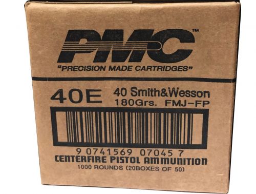 PMC .40 S&W Handgun Ammo - 180 Grain | FMJ-FP | 1000rd Case