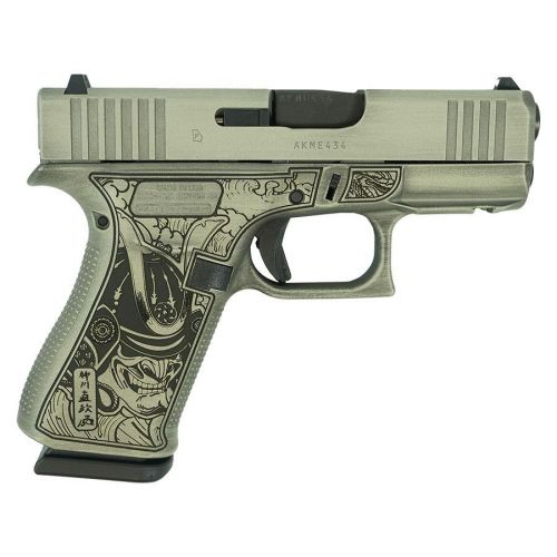 Glock 43x Custom Bushido Mask Battleworn Slide 9mm Semi Auto Pistol